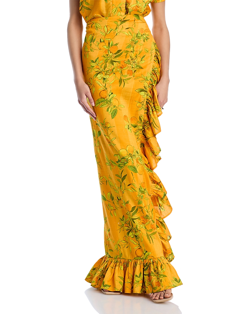 Coniglio Palm Beach Silk Printed Ruffle Pareo Skirt