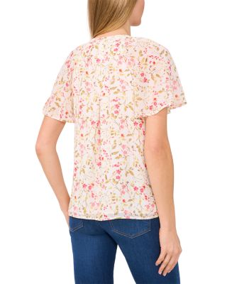 Floral Raglan Flutter Sleeve Top