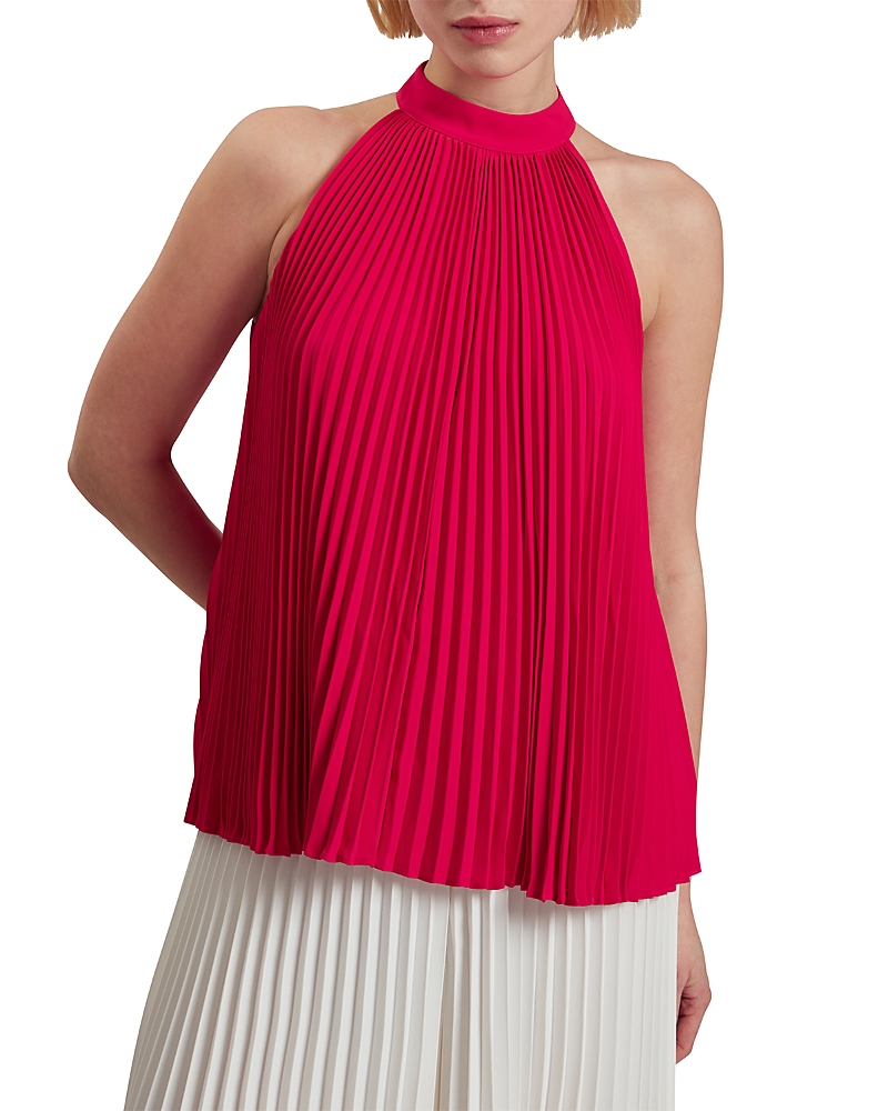 TED BAKER JAMAYA HIGH NECK SLEEVELESS PLEATED TOP