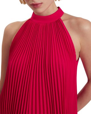 Jamaya High Neck Sleeveless Pleated Top