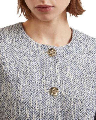 Vulpa Tailored Boucl&eacute; Fitted Cropped Jacket