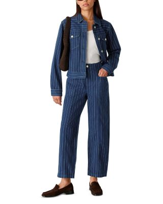 Pinstriped Denim Jacket