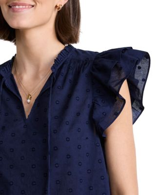 Double Ruffle Flutter Sleeve Top