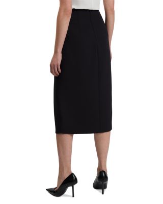 Manabus Tailored Midi Skirt With Front Split