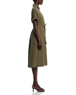 Tie Waist Elbow Sleeve Dress