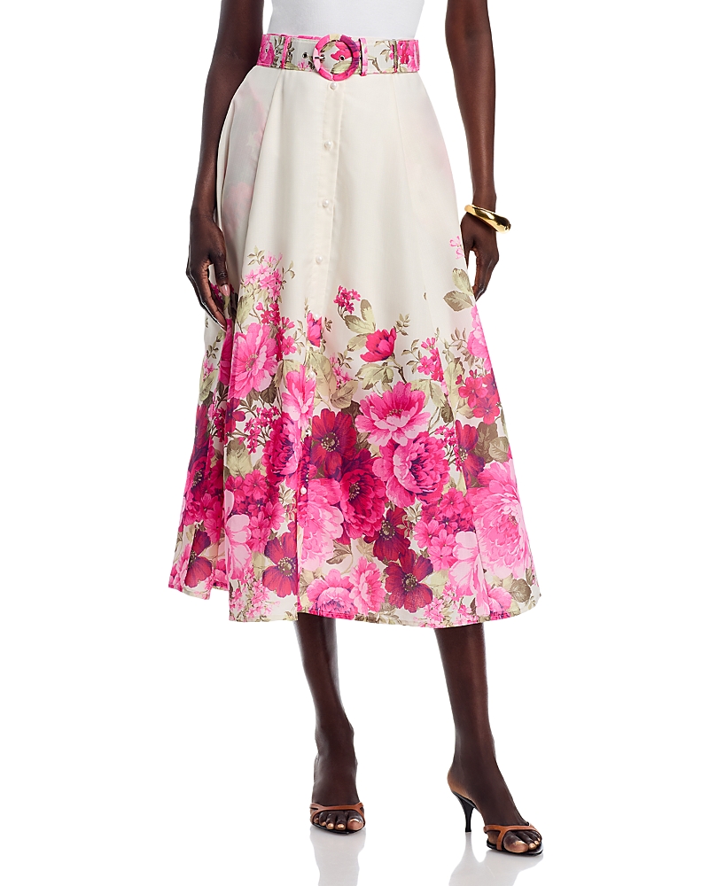 Nancy Yang Floral Button Down Skirt In Multi