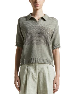 Peserico - Collared Short Sleeve Knit Sweater