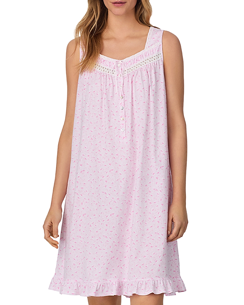 Shop Eileen West Printed Knit Chemise In Pink Print