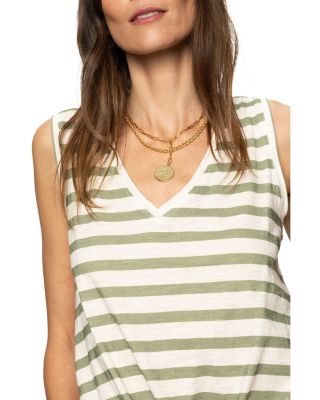 Floral V Neck Tie Front Tank