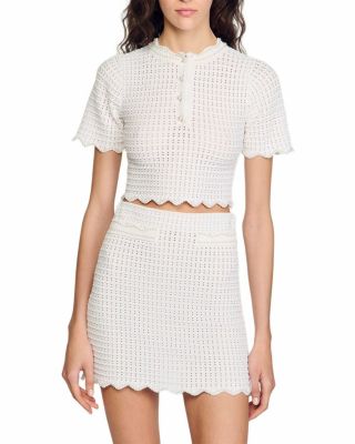 Sandro - Pearl Beaded Knit Sweater