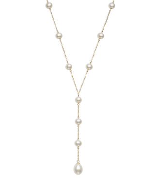 Bloomingdale's Fine Collection - Cultured Freshwater Pearl Lariat Necklace in 14K Yellow Gold, 18"