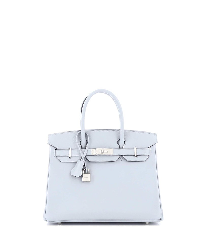 Pre-owned Pre-owned Hermes Hermes Birkin 30 Handbag Blue Epsom With Palladium Hardware In Bleu Glacier