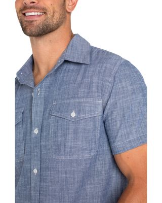 Short Sleeve Button Up Chambray Shirt
