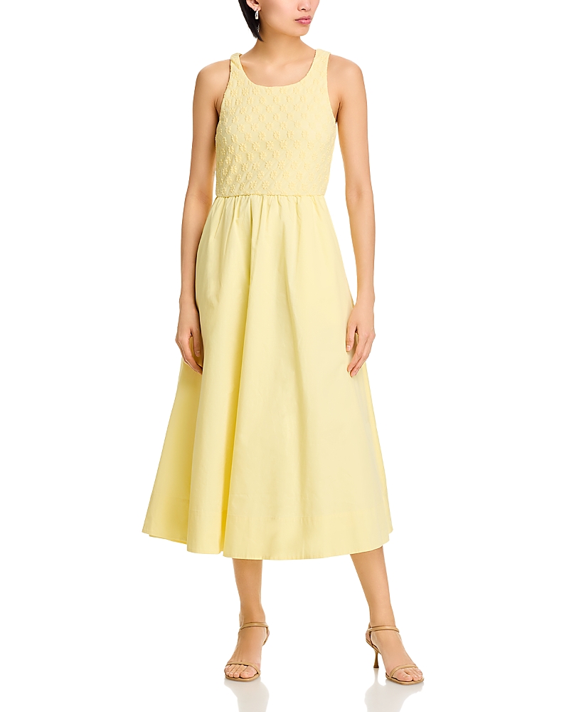Bardot Bryony Yellow Lace Poplin Midi Dress Bardot Bryony Yellow Lace Poplin Midi Dress