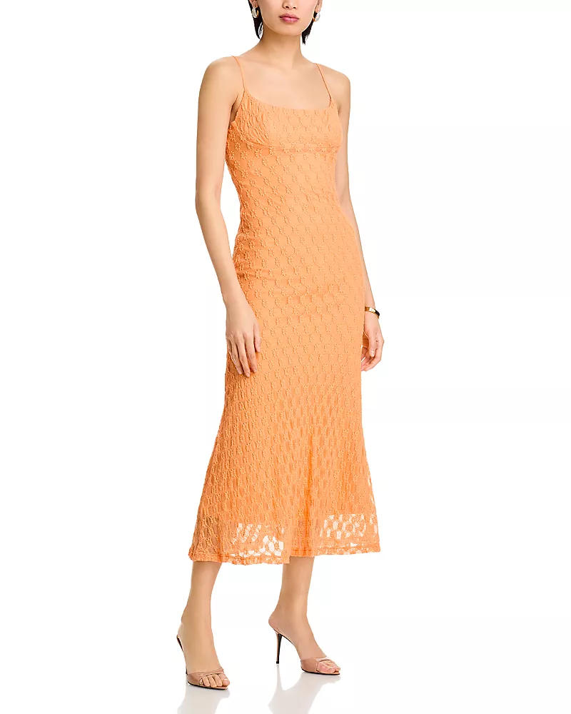 Bardot Adoni Floral Mesh Midi Slip Dress