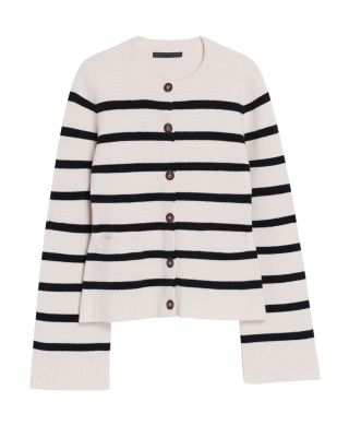 Cooper Wool Blend Crewneck Cardigan Sweater