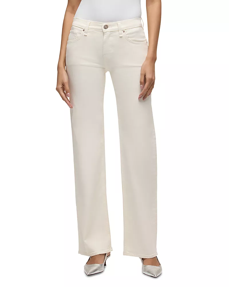 Hudson Kelli Low Rise Straight Jeans in Ecru
