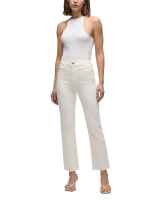 Remi High Rise Straight Ankle Jeans in Ecru