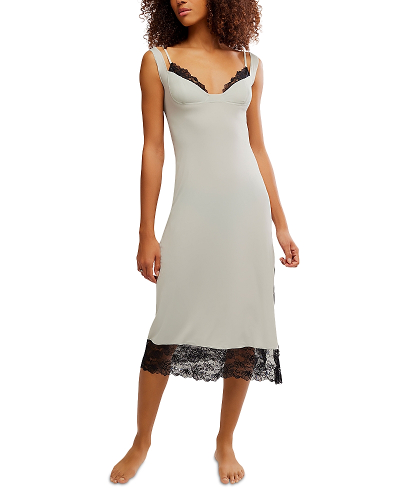 Free People Intimately Fp Party Crasher Midi Slipdress In Smoke Grey