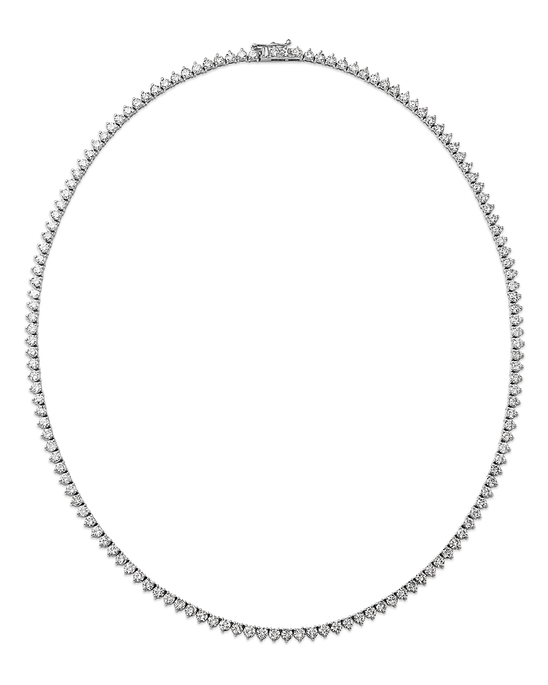 Bloomingdale's Fine Collection Diamond Tennis Necklace in 14K White Gold, 10.0 tcw