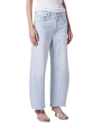 Low Curve Fray Mid Rise Jeans in Flourish