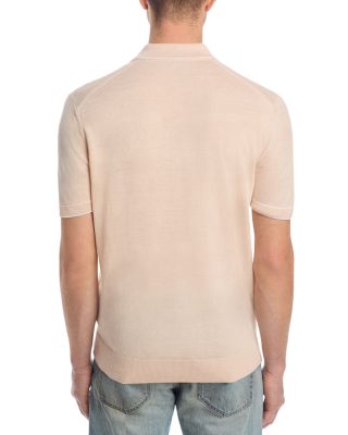Linen Blend Knit Polo Sweater