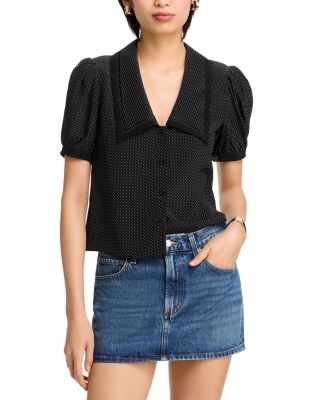 The Polka Dot Sailor Silk Blouse