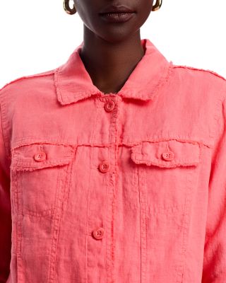 Two Palms Raw-Edge Linen Jacket