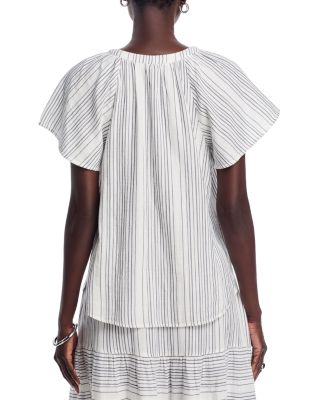 Luminous Tide Flutter Sleeve Top