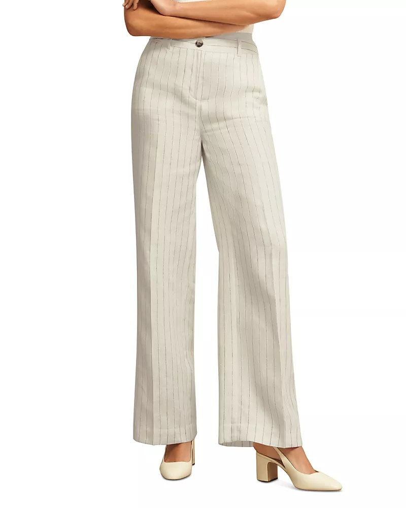 Hobbs London Groombridge Wide Leg Linen Trousers
