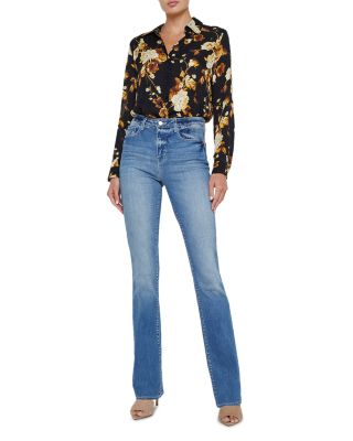 Selma Sleek Slim Bootcut Mid Rise Jeans in Ithaca