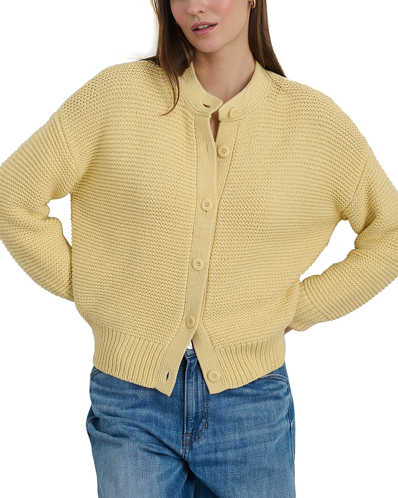Alex Mill Nico Crewneck Cotton Cardigan In Butter