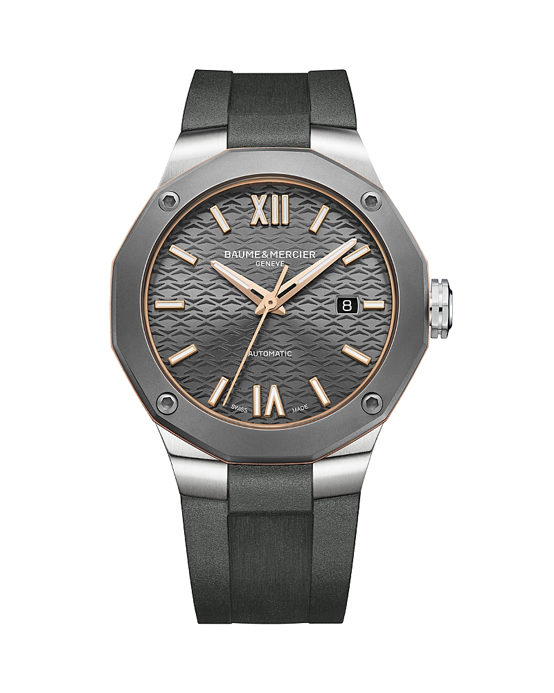 Baume & Mercier Riviera Automatic 42mm Stainless Steel, Titanium And Rubber Watch, Ref. No. 10660 In Black/black