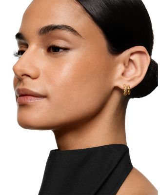 DY Mercer Double Hoop Huggie Earrings in 18K Yellow Gold, 7.8mm