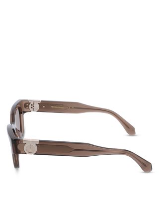 Gancini Hinge Rectangular Sunglasses, 52mm