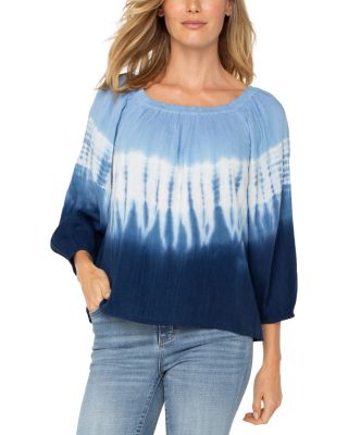 Liverpool Los Angeles - Three Quarter Sleeve Boat Neck Top