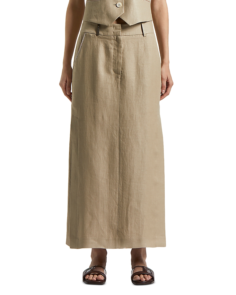 Shop Peserico Long Skirt In Cappuccino