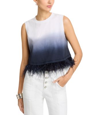 Cinq à Sept - Degrade Cropped Feather Tee