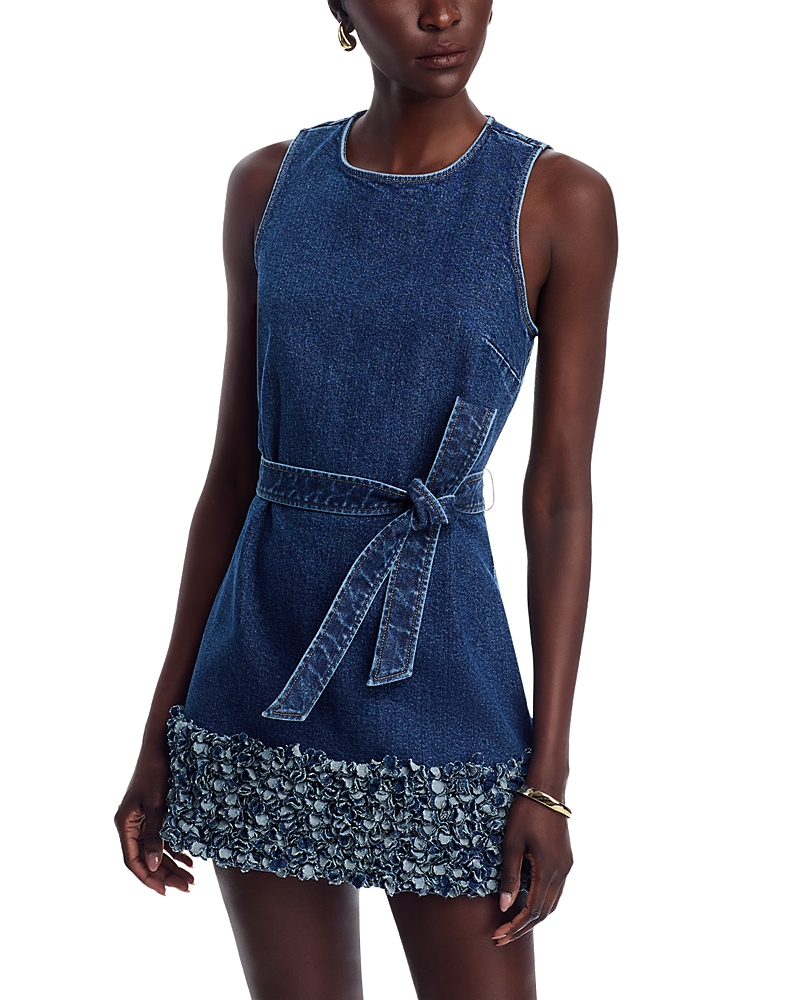 Cinq À Sept Cinq A Sept Petal Mindie Denim Mini Dress In Blue