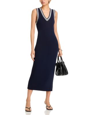 Sage Knitted Trim Dress