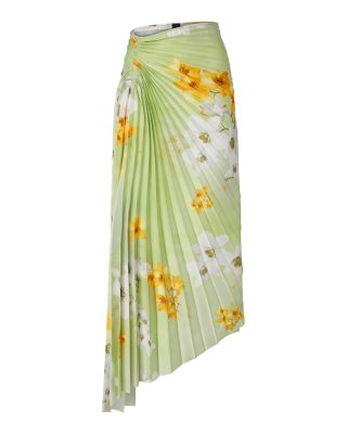 Ghiandaia Floral Pleated Asymmetric Skirt