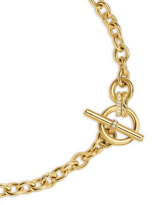DY Mercer&reg; Toggle Chain Necklace in 18K Yellow Gold with Diamonds, 8mm