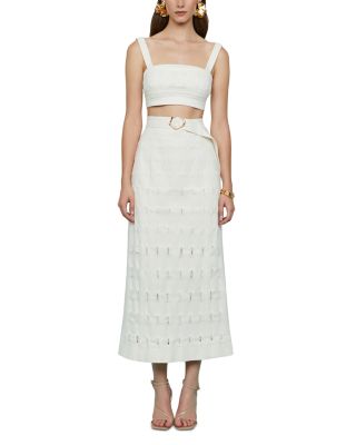 Jay Textured Twill Midi Skirt