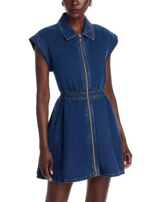 STEVE MADDEN - Tucker Fit-and-Flare Denim Dress