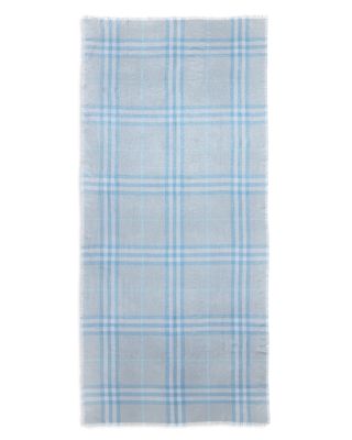 Metallic Giant Check Lightweight Wool & Silk Scarf