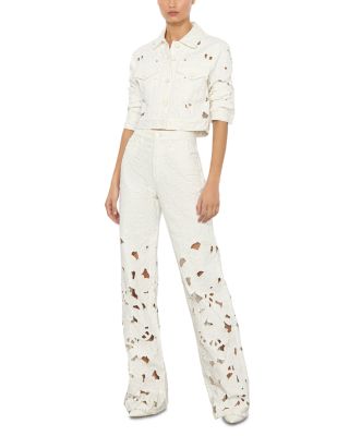 Weezy High Rise Embroidered Eyelet Pants