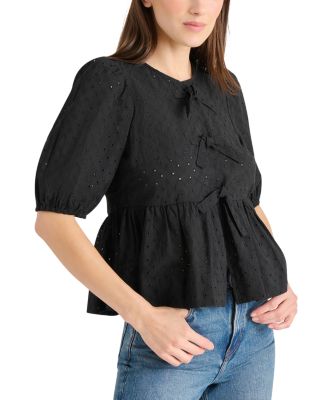 Paula Eyelet Tie Front Top