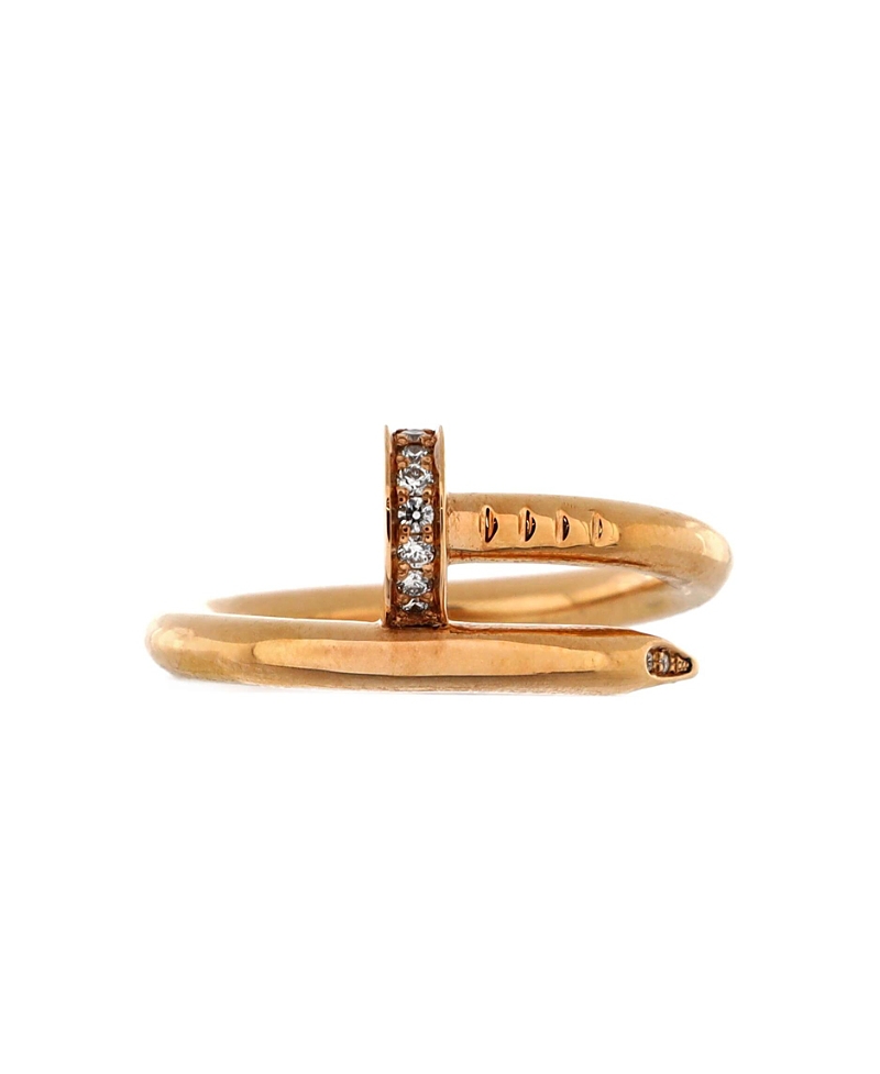Pre-owned Pre-owned Cartier Cartier Juste Un Clou Ring 18k Rose Gold And Diamonds