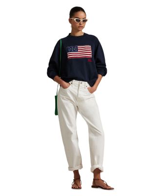 Lauren Ralph Lauren Logo Flag French Terry Crewneck