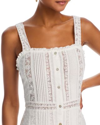 Judalon Lace Button Front Midi Dress